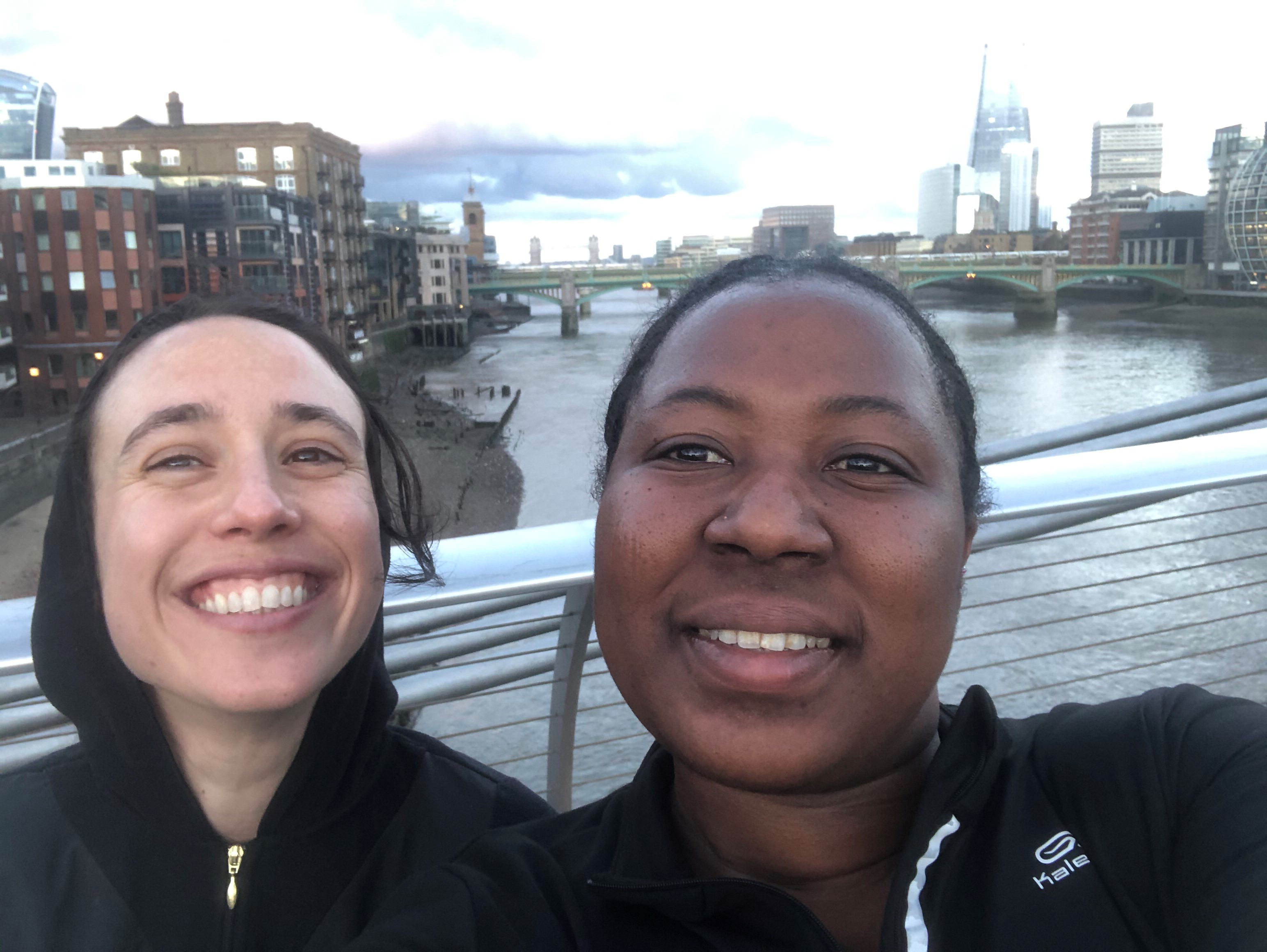 Augusta and her housemate out for a run in London.