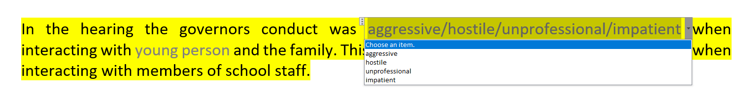 Where an arrow appears, click it to select an option.