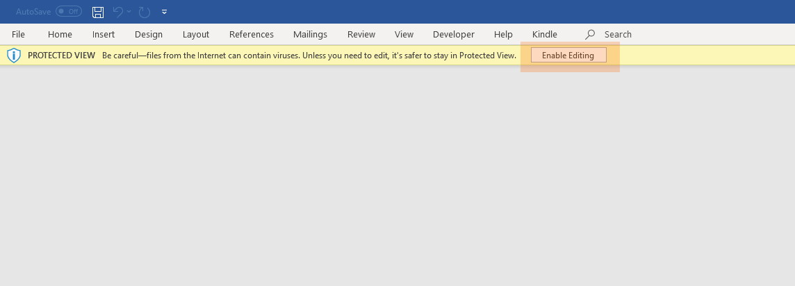 Click enable editing to make changes to the document
